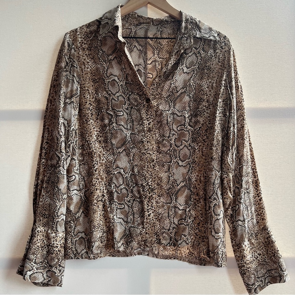 Vintage Python Snake Print Blouse